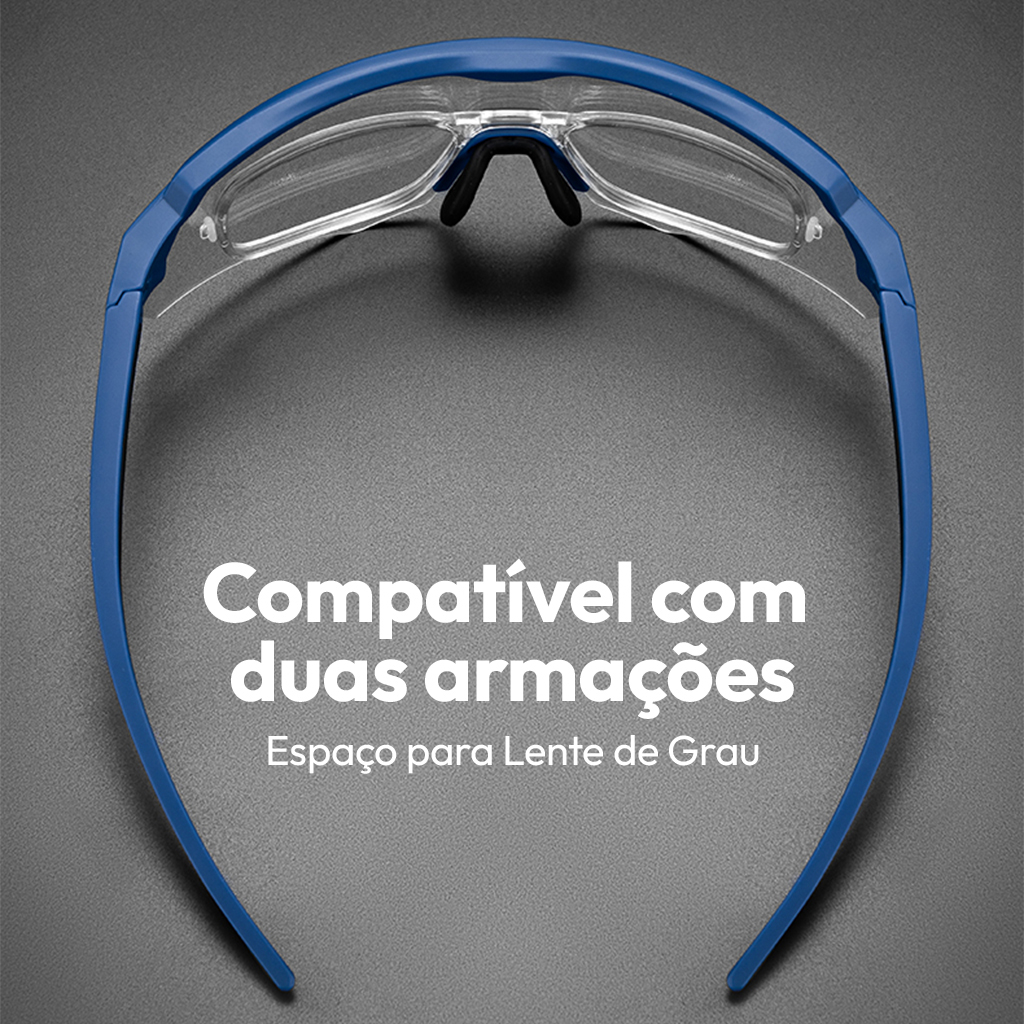 compatível com duas armações - espaço para lente de grau